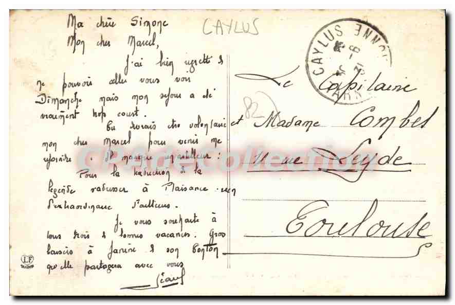 CPA Caylus — Rückseite