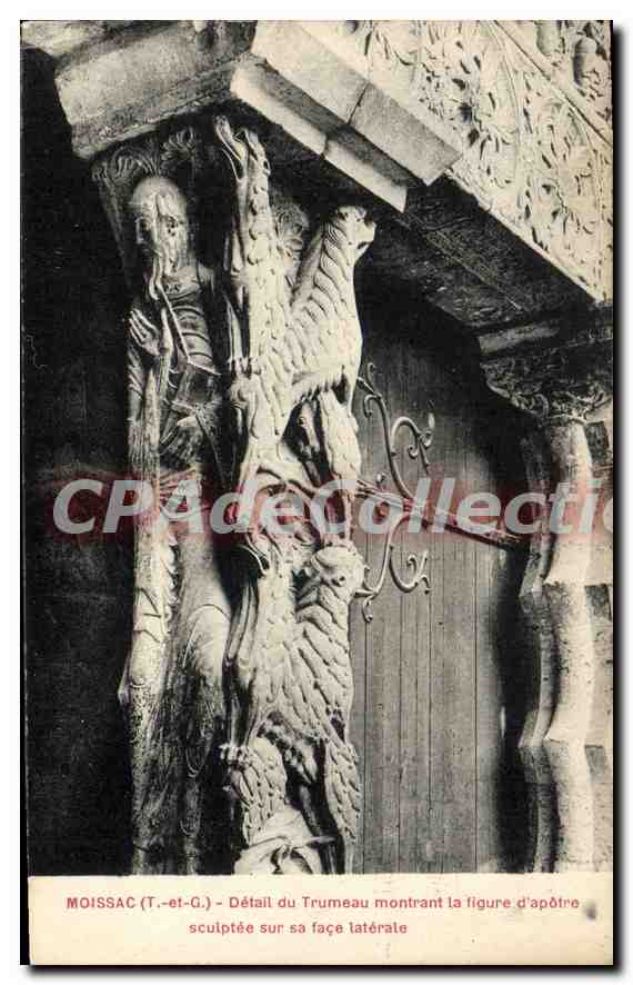 Moissac (T.-et-G.) — Détail du Trumeau montrant la figure d'apôtre sculptée sur sa face latérale