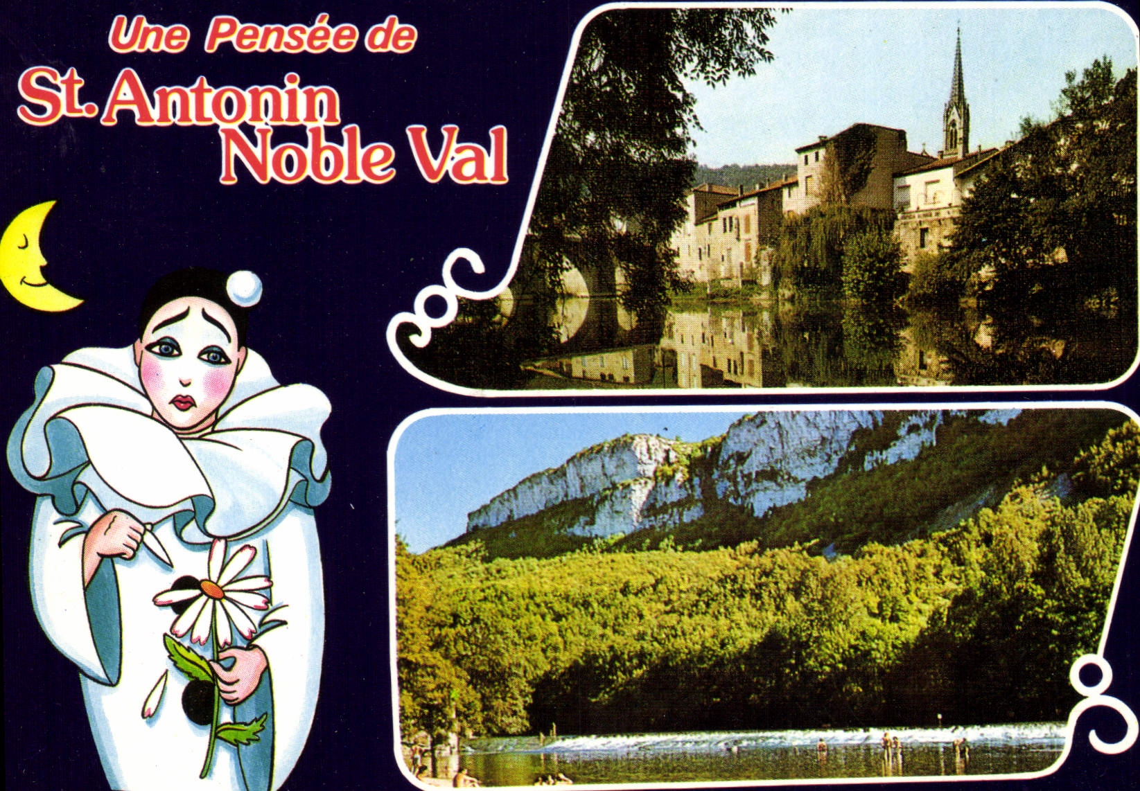 St. Antonin Noble Val — vue du village et du lac — éditeur ASTRE COULEURS