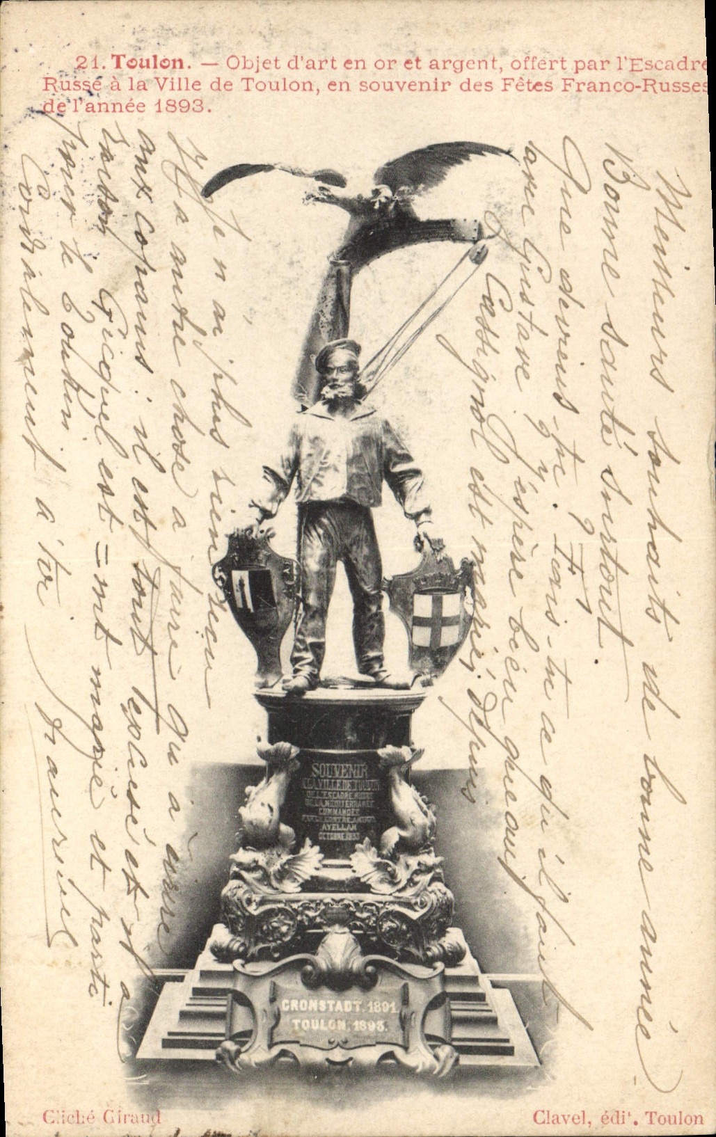 Toulon — Souvenir de l'Escadre Russe 1893 — Clavel, éditeur Toulon