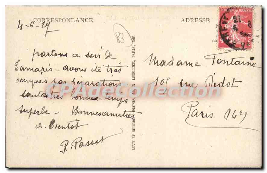 CPA Les Sablettes Le Golf Hotel Et La Plage — Verso
