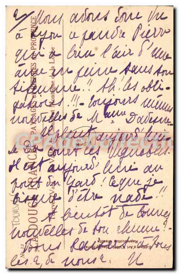 View of the Loire Mountain — Publisher from Toulouse, n° 732 — Back