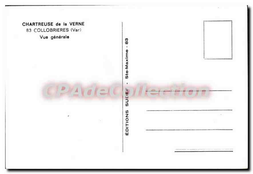CPSM Collobrieres Vue Generale chartreuse de la verne — Rückseite