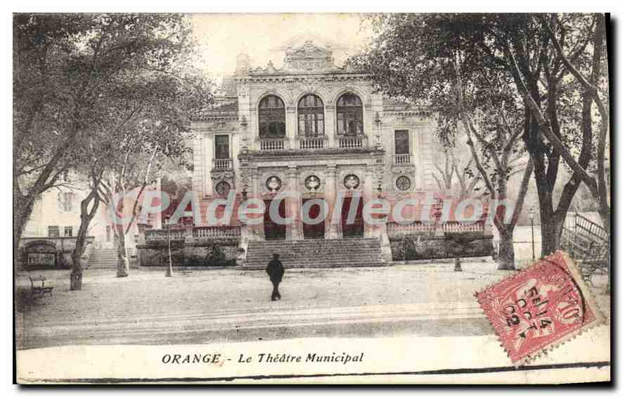 ORANGE - Le Théâtre Municipal — CPAdeCollection, n° non visible