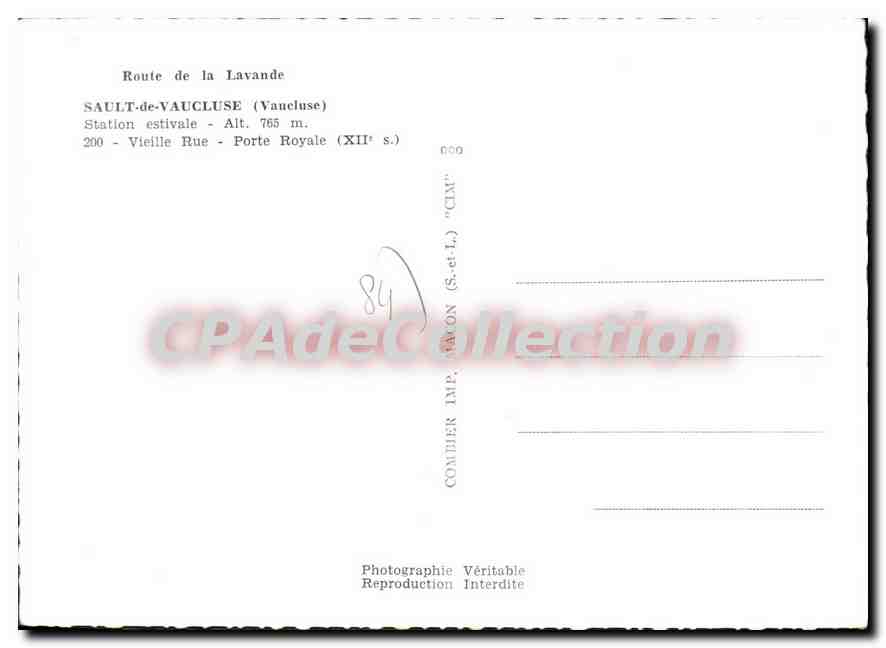 Sault-de-Vaucluse — Vieille Rue - Porte Royale (XIIe s.) — Combiér Imp. (S.-et-L.) — Reverso
