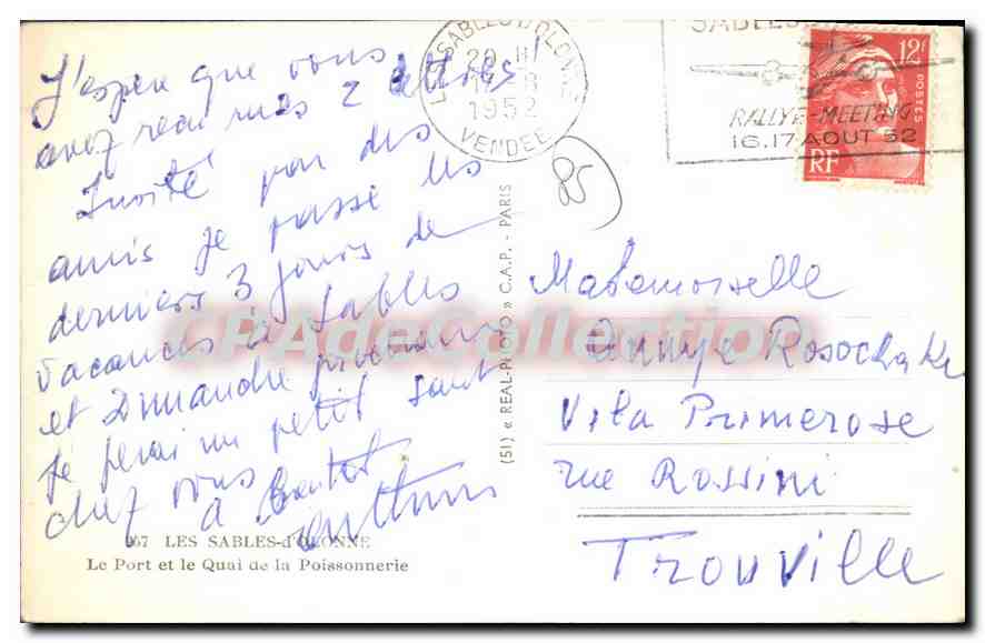 Le Port et le Quai de la Poissonnerie — Les Sables-d'Olonne — éditeur C.A.P. n° 97 — Reverso