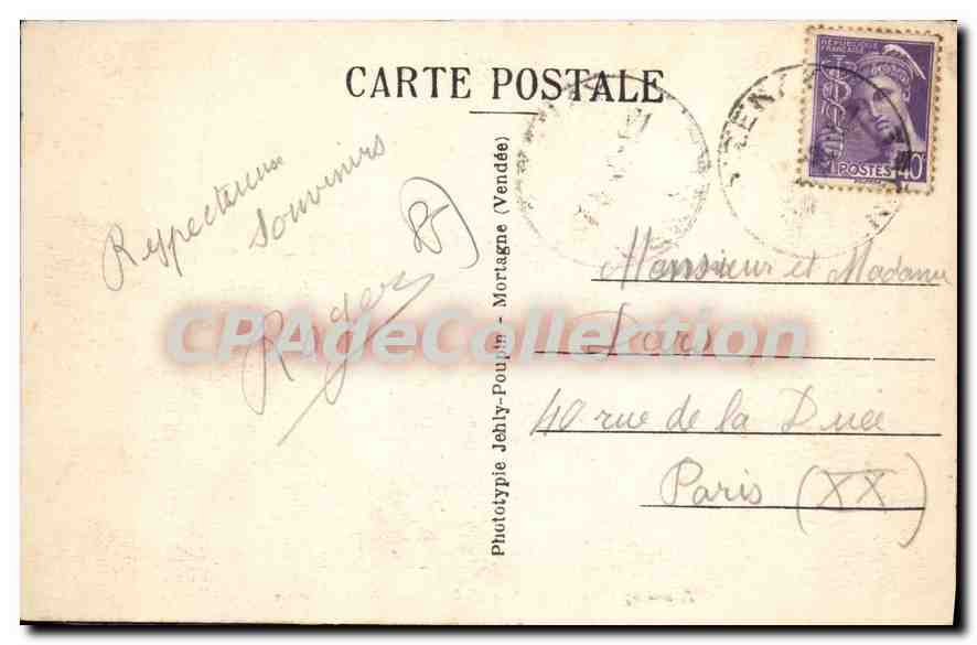 CPA Aizenay Vue Generale Prise De La Minoterie — Back