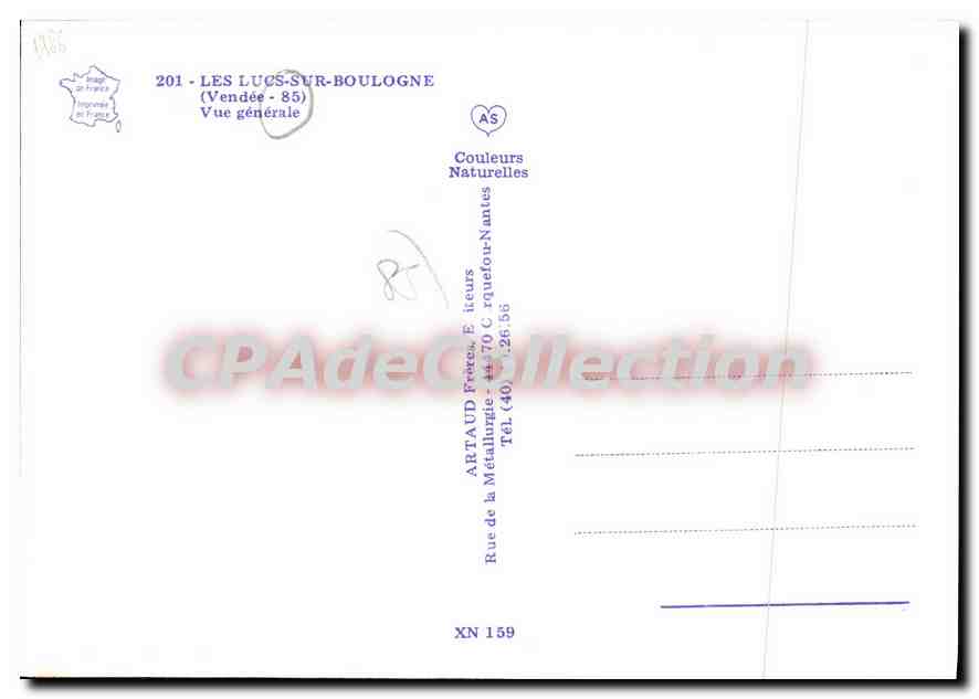 CPSM Les Lucs Sur Boulogne Vue Generale — Back