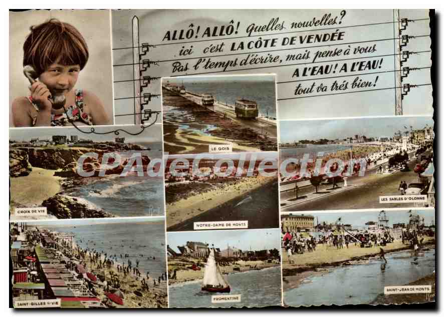 Côtes de Vendée — Saint-Gilles-sur-Vie, Le Gois, Les Sables-d'Olonne, Notre-Dame-de-Monts, Saint-Jean-de-Monts — F. Chaperon, éditeur, Nantes