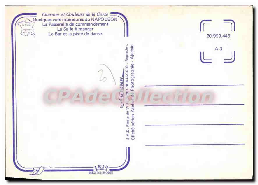 Le Napoléon — Intérieurs du navire — Atelier de Photographie Ajaccio — Achterkant