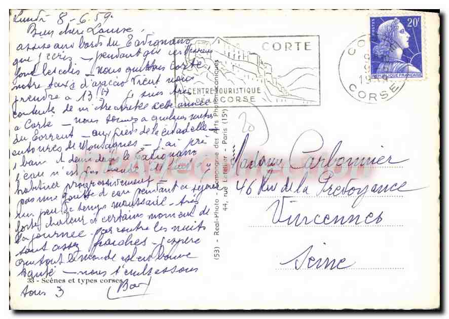CPSM Scenes Et Types Corses âne — Verso