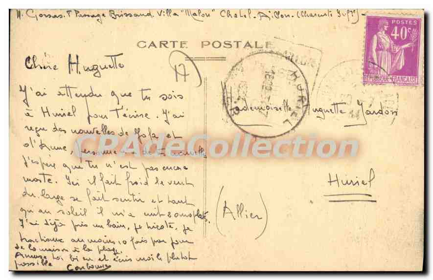 Châtelailly — La Plage — Éditeur non identifié, n° de série non visible — Verso