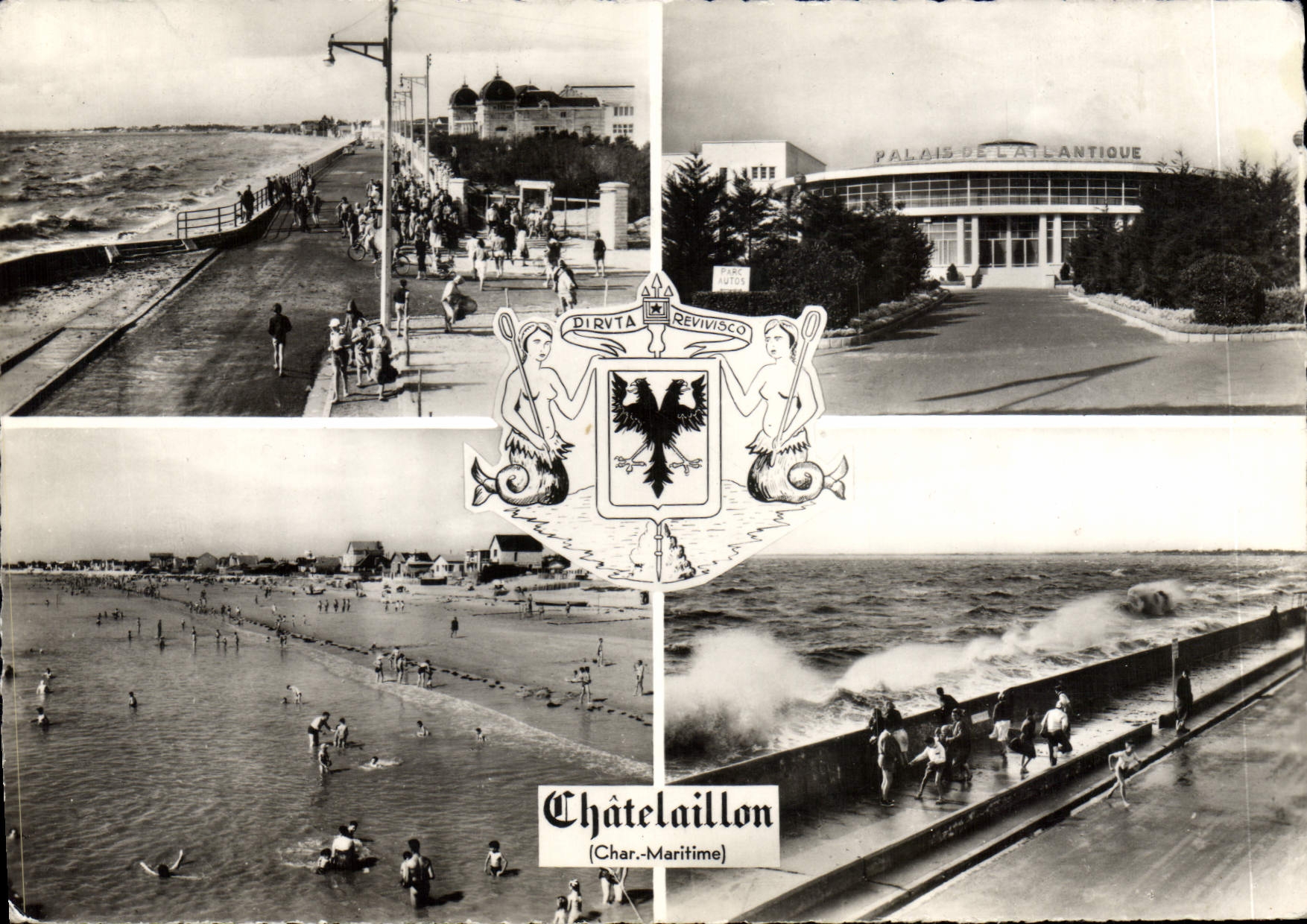 ChâtelailIon (Char-Maritime) — Palais de l'Atlantique et plages — CPA éditée par DIRVTA REVIVISCO