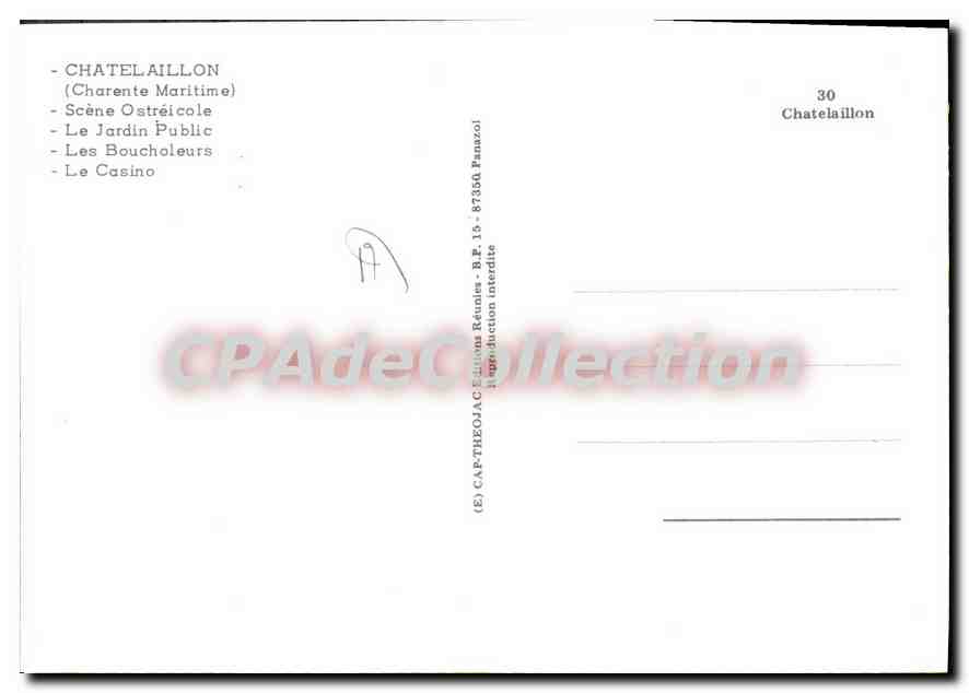 CPSM Chatelaillon Scene Ostreicole boucholeurs — Back