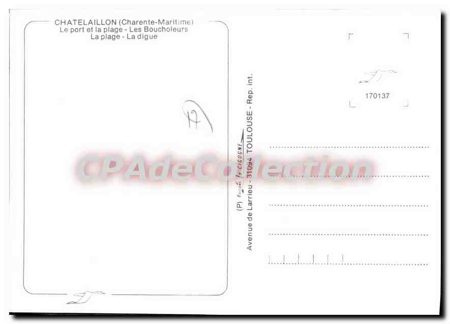 ChâtelailIon — Côte atlantique — éditeur inconnu, n° de série non visible — Verso