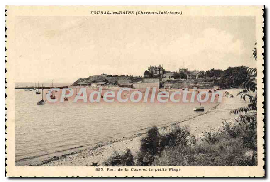 Fouras-les-Bains (Charente-Inférieure) — Port de la Coue et la petite Plage — P. Duront, édit.