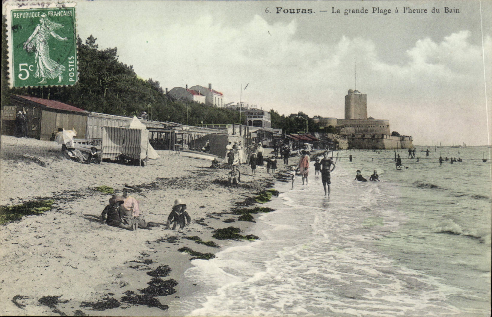 Fournas — La grande Plage à l'heure du Bain — Éditeur : C. G. B. (n°6)