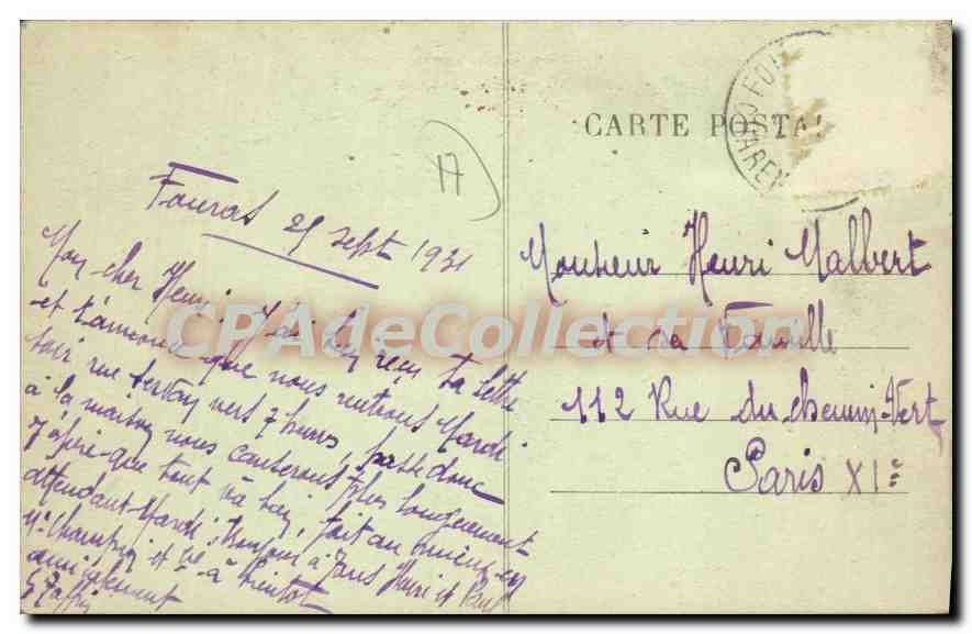 Fouras — Vue générale (côté sud) — G.O. Fouras, n°24 — Verso