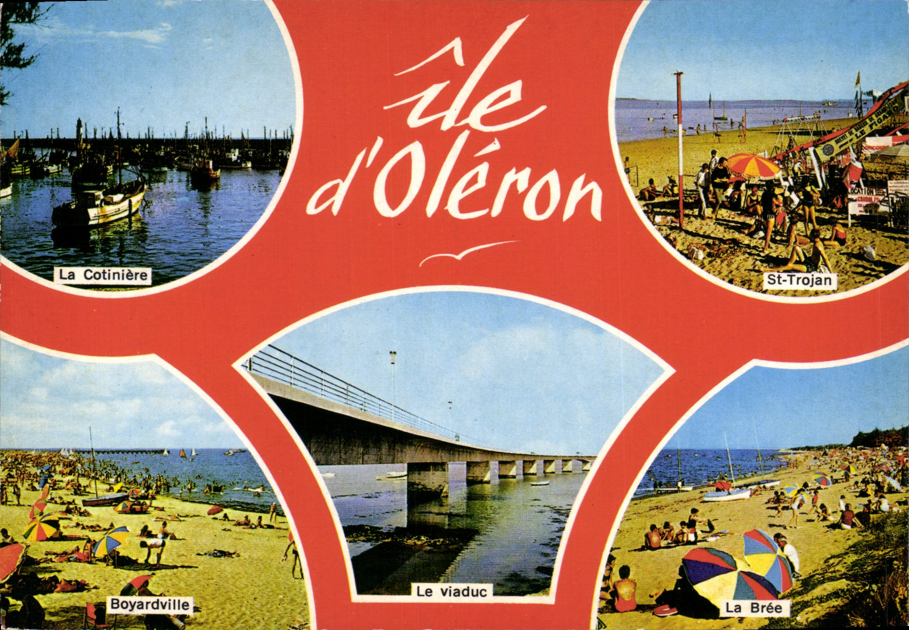 Île d'Oléron — Vue panoramique avec La Cotinière, St-Trojan, Le viaduc, Boyardville et La Brée — Éditeur EDICAP, n° 1634