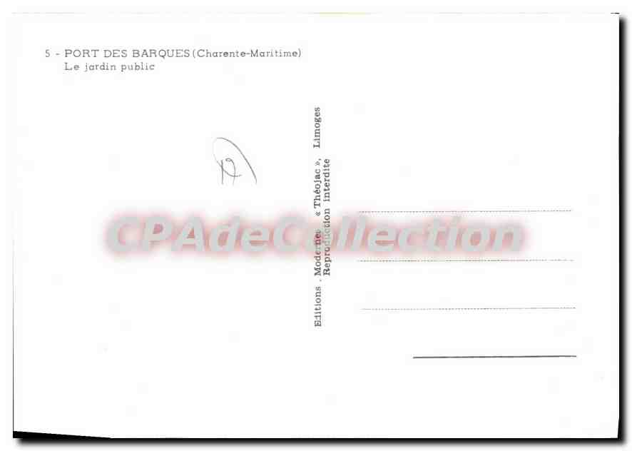 Port des Barques — Le jardin public — Editions Modrife & Théofe — Back