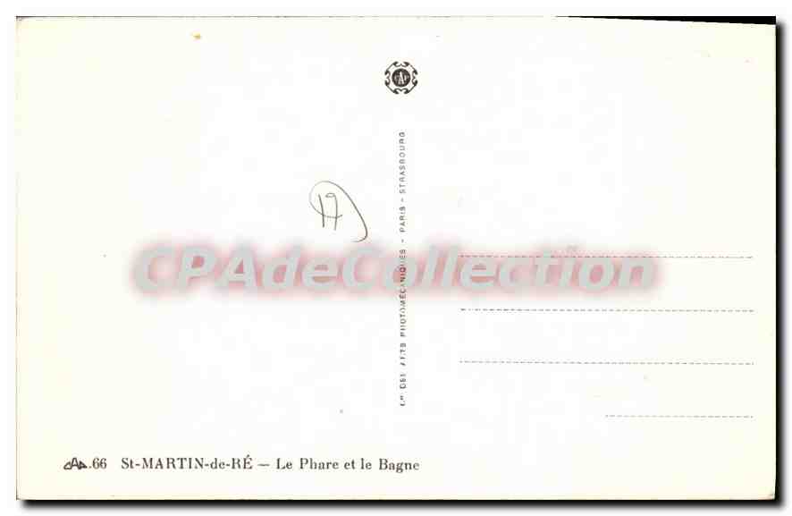 CPA St Martin De Re Le Phare Et Le Bagne — Back