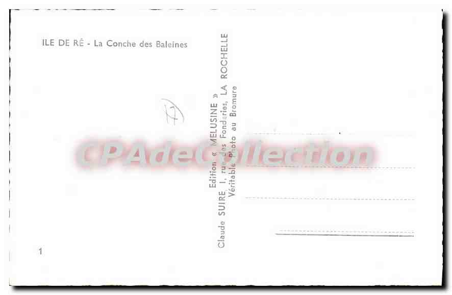 Ile de Ré - La Conche des Baleines — Édition « Melusine » — Back