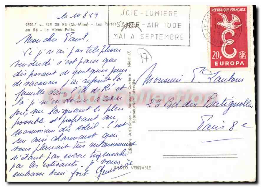CPSM Ile De Re Les Portes En Re Le Vieux Puits — Back