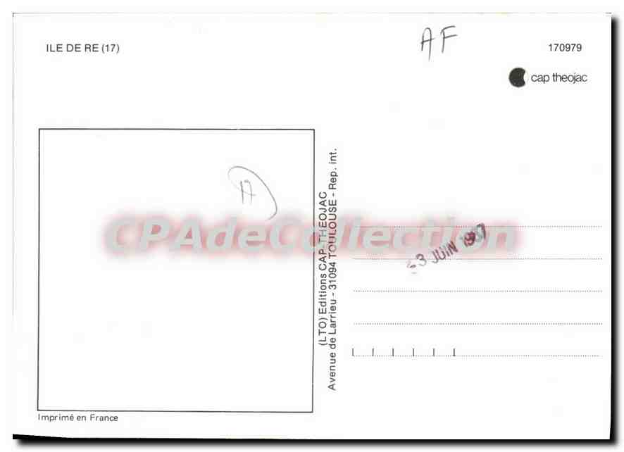 CPSM Ile De Re rivedoux la noue couarde ars en ré Trousse-Chemises Flotte-en-ré St-Clément-des-balei — Back