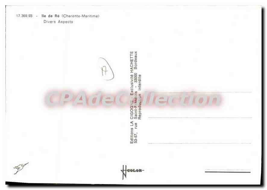 Ile de Ré — Divers Aspects — Éditions La Cigogne, Hachette — Verso