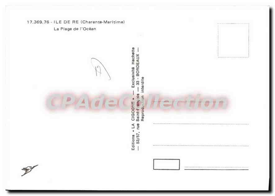 CPSM Ile De Re La Plage De I'Ocean — Back