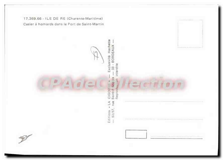 CPSM Ile De Re Casier A Homards Dans Le Port De Saint Martin — Back