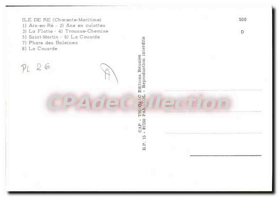 CPSM I'Ile De Re Ars En Re — Back