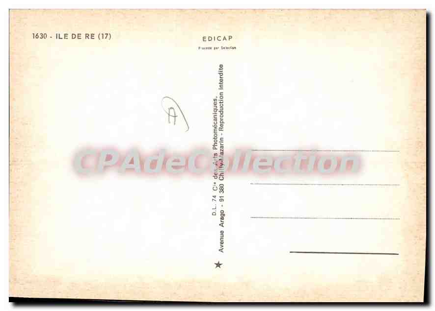 CPSM I'Ile De Re — Back