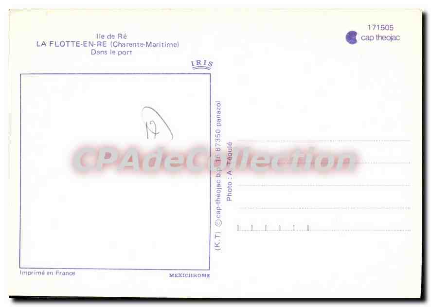 La Flotte-en-Ré — Dans le port — IRIS, n° 171505 — Verso