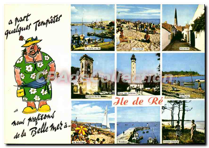 Ile de Ré — vue panoramique avec 9 vignettes — Édition CAP-THEOJAC