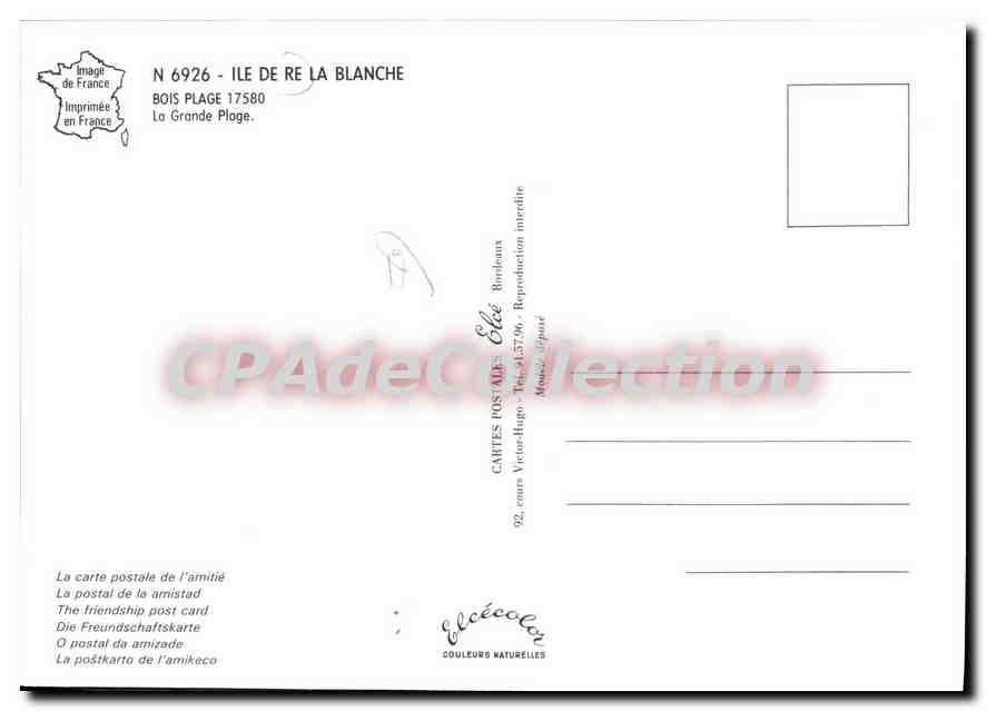 Bois Plage — plage animée — Élèe, n° 6926 — Verso