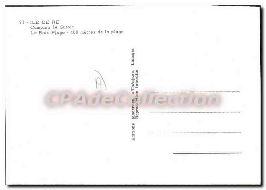 Camping le Suroit — Ile de Ré — Éditions Théélac — Verso