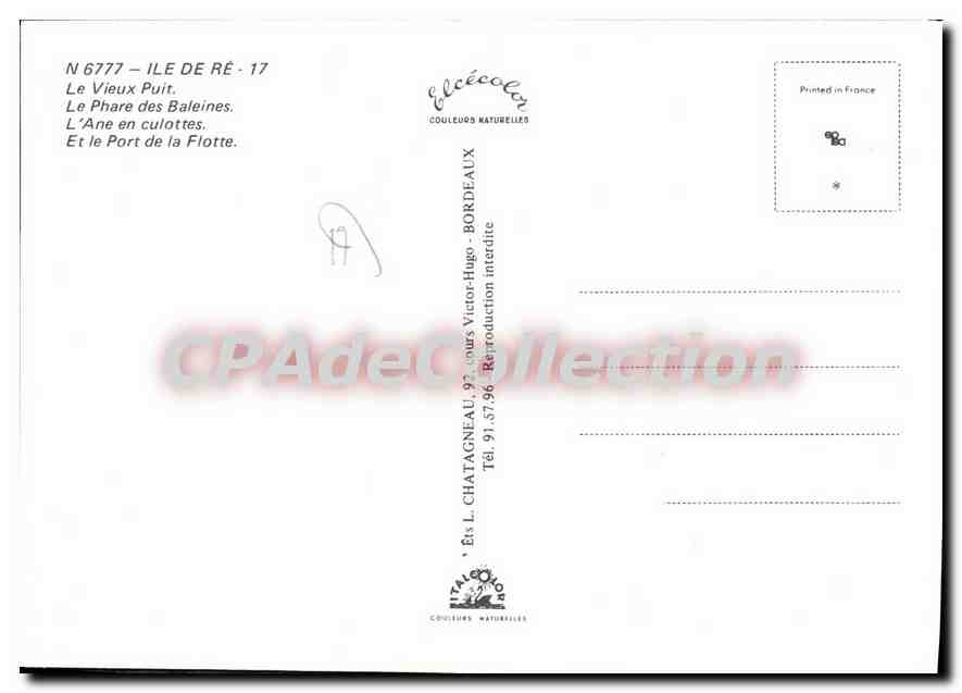 CPSM Ile De Re Souvenir — Back