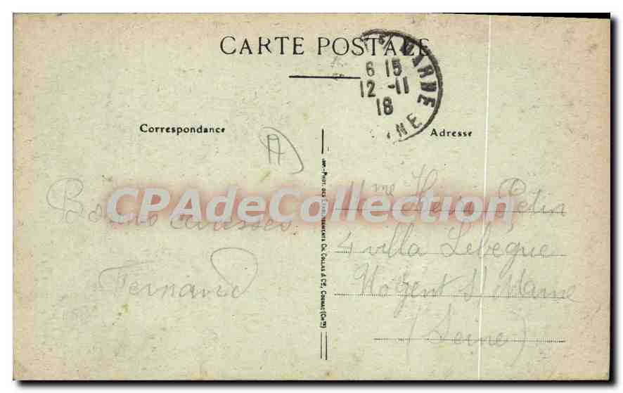 CPA Rochefort Sur Mer La Prefecture Maritime — Verso