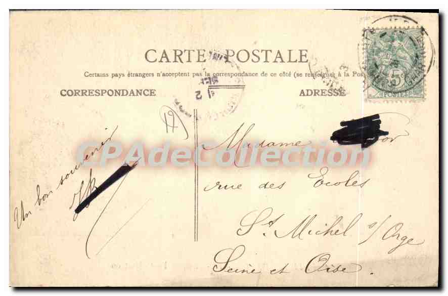 CPA Rochefort Sur Mer Porte Martrou — Verso