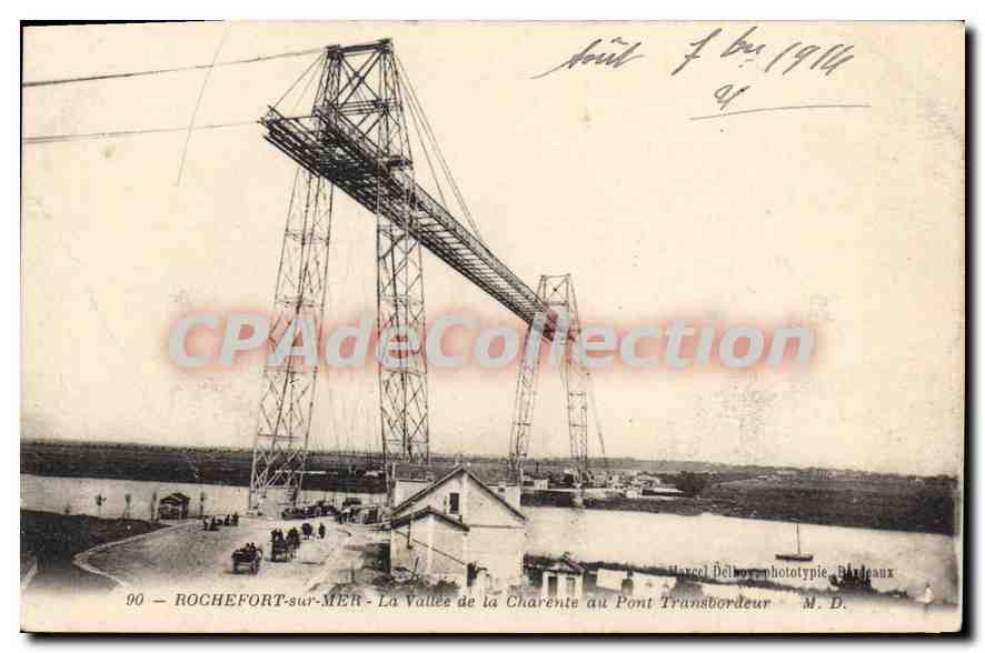 ROCHEFORT-sur-MER — La Vallée de la Charente au Pont Transbordeur — Marcel Délory, phototypie, Bordeaux