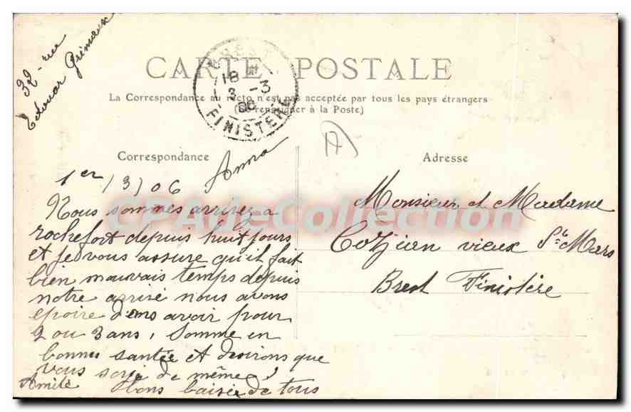 CPA Rochefort Sur Mer Porte De I'Arsenal — Verso