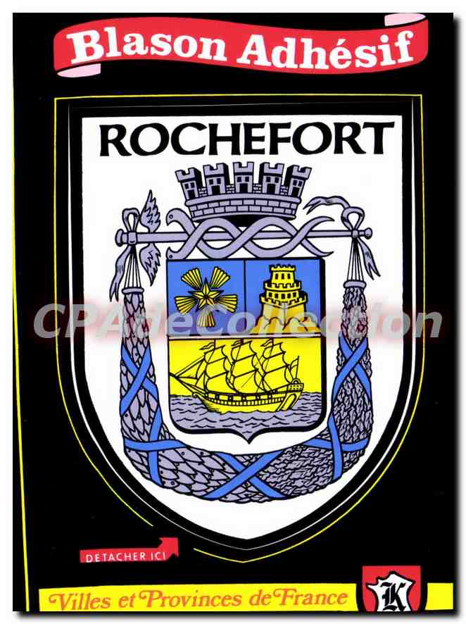 CPSM Rochefort Blason Adhesif