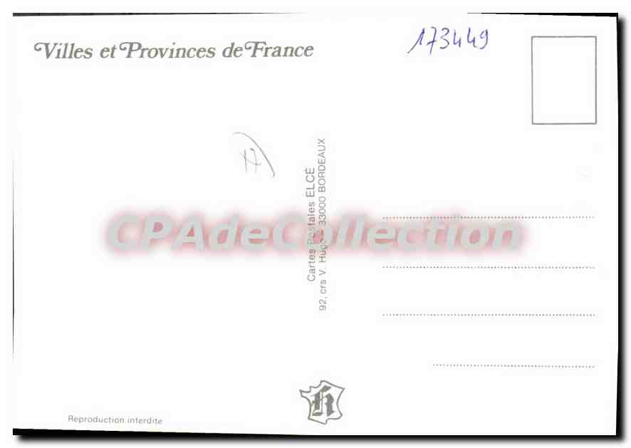 CPSM Rochefort Blason Adhesif — Verso