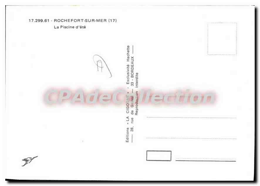 CPSM Rochefort Sur Mer La Piscine D'Ete — Verso