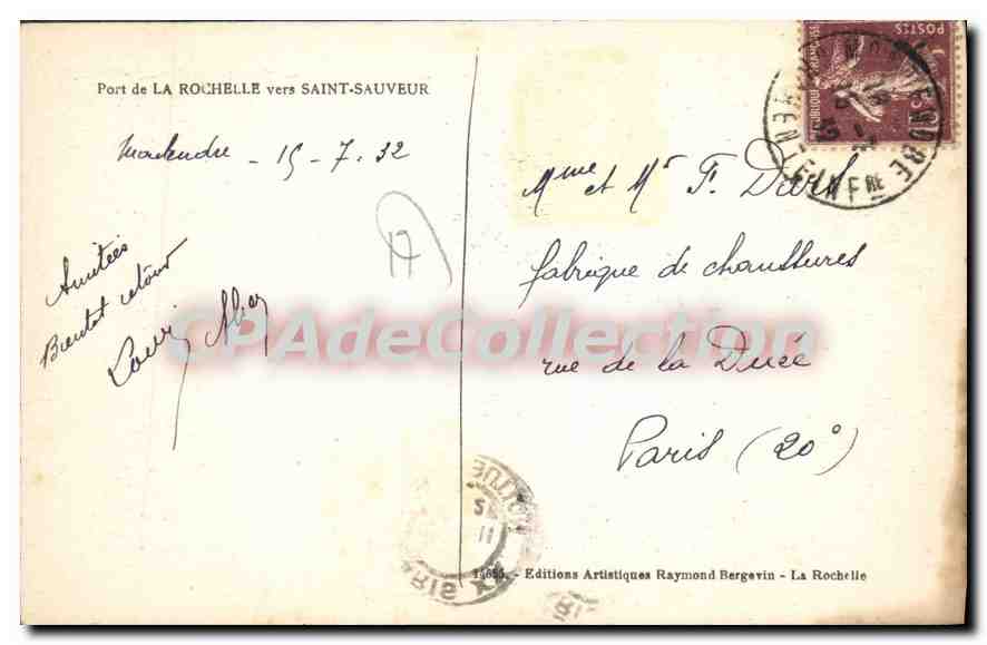 Port de La Rochelle — pêcheurs et voiliers — Ramunche — Rückseite