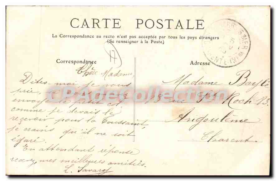 CPA La Rochelle Chalet De I'Octroi — Rückseite