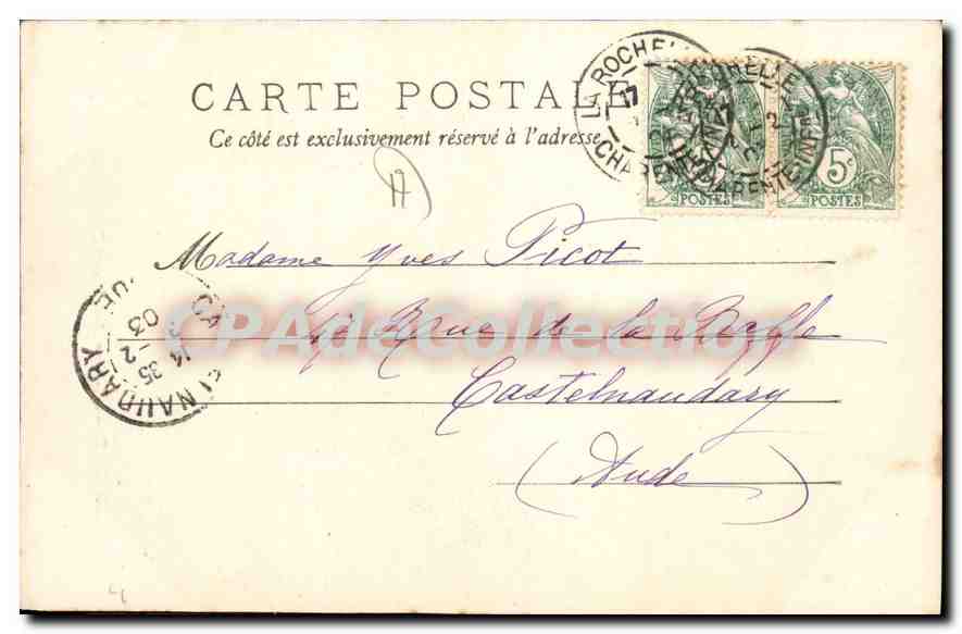 CPA La Rochelle Tour De La Grosse Horloge — Verso