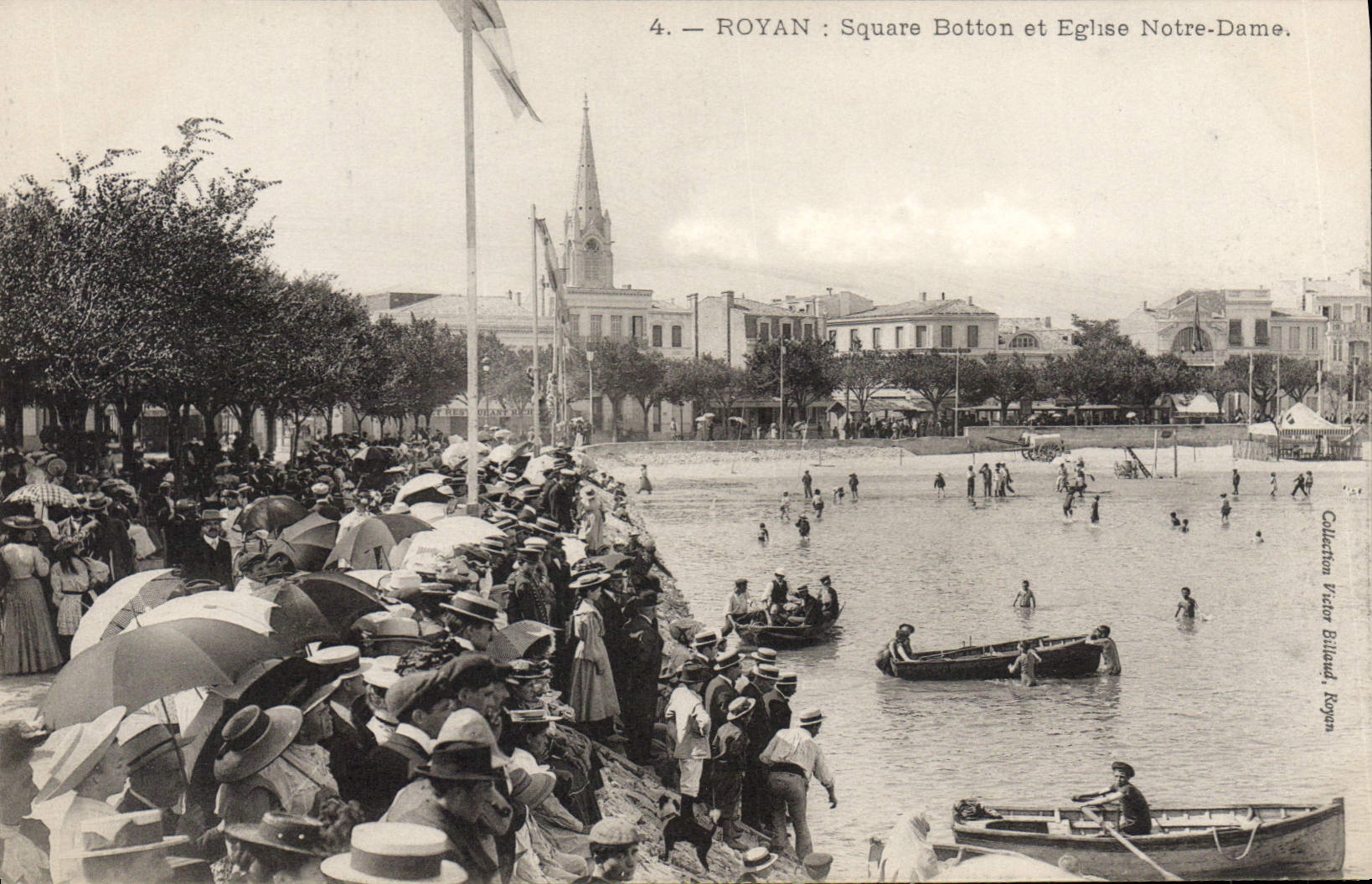 Royan : Square Botton et Église Notre-Dame — Collection Victor Billaud, Royan
