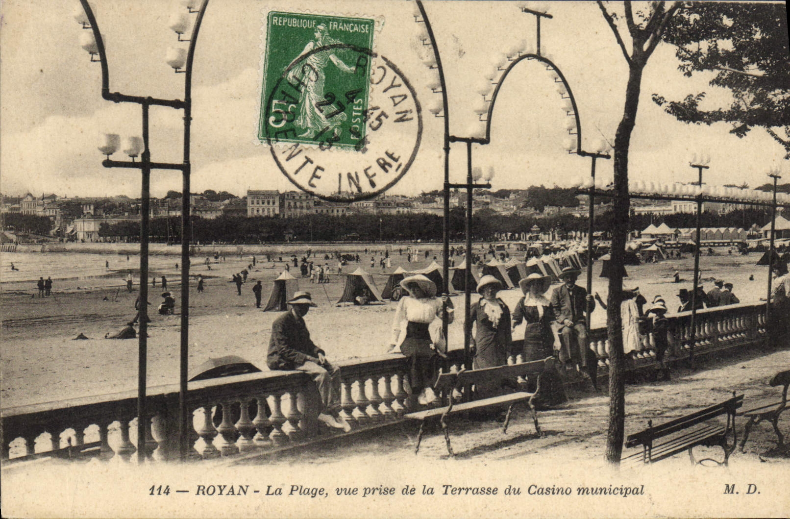 CPA Royan La Plage Vue Prise De La Terrasse Du Casino Municipal